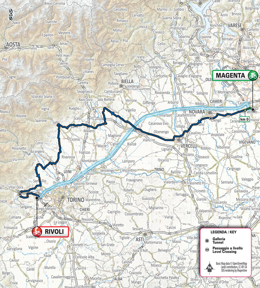 Map/Planimetria Milano-Torino 2022