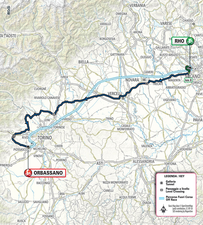 Planimetria/Map Milano-Torino 2023