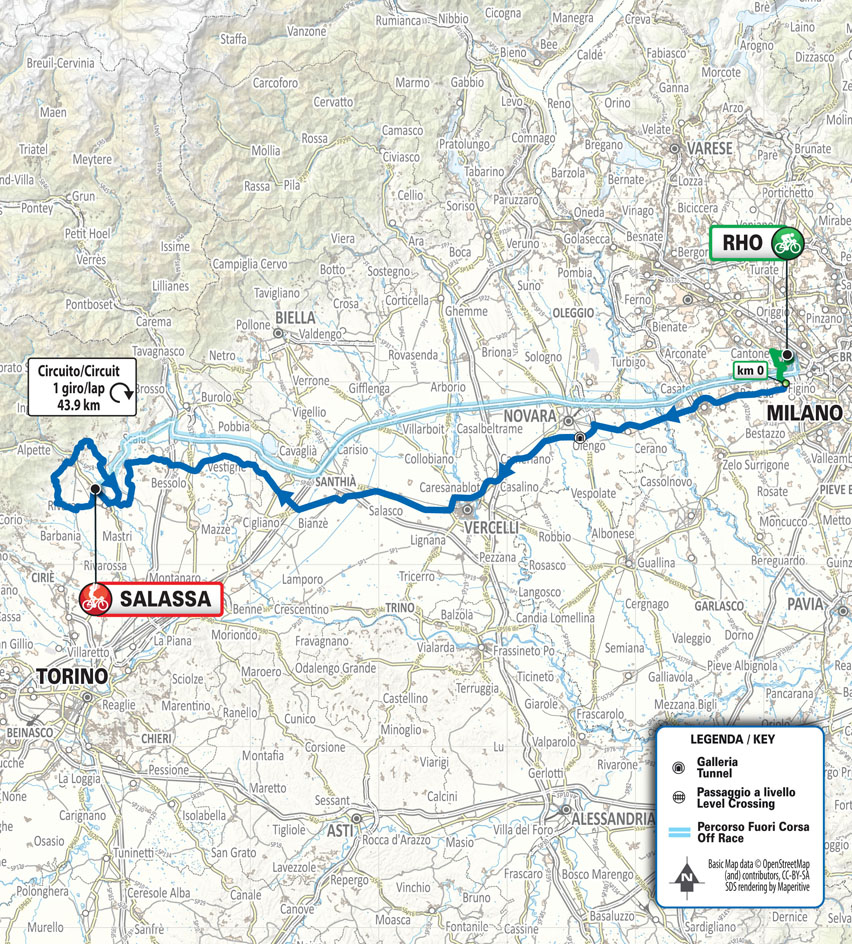 Planimetria/Map Milano-Torino 2024